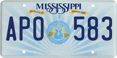 MS license plate APO583