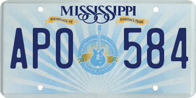 MS license plate APO584