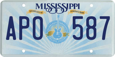 MS license plate APO587