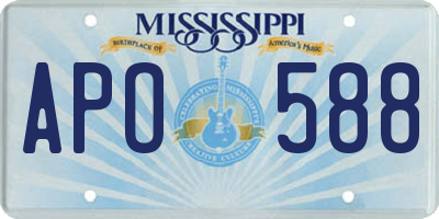 MS license plate APO588