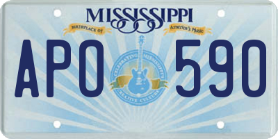 MS license plate APO590