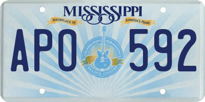 MS license plate APO592