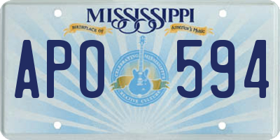 MS license plate APO594