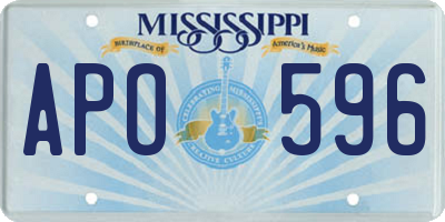 MS license plate APO596