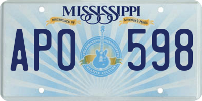 MS license plate APO598