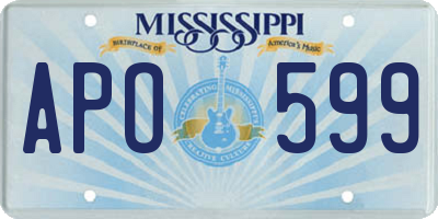 MS license plate APO599