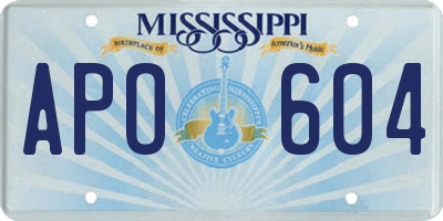 MS license plate APO604