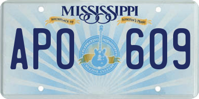 MS license plate APO609