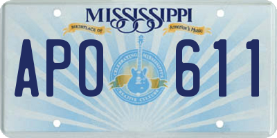 MS license plate APO611