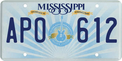 MS license plate APO612