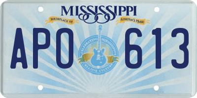 MS license plate APO613