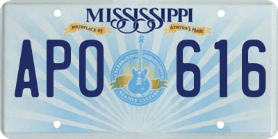 MS license plate APO616