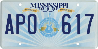 MS license plate APO617