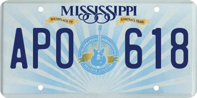 MS license plate APO618