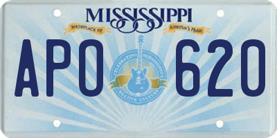 MS license plate APO620