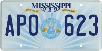 MS license plate APO623