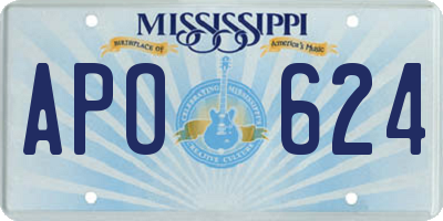 MS license plate APO624