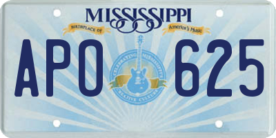 MS license plate APO625