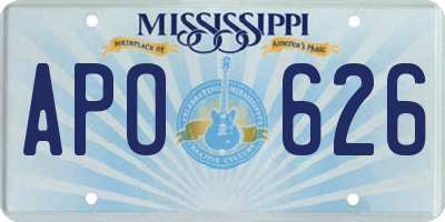 MS license plate APO626