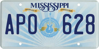 MS license plate APO628
