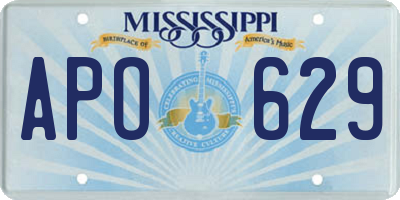 MS license plate APO629