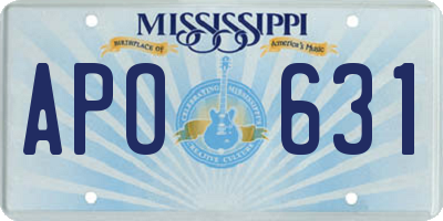 MS license plate APO631