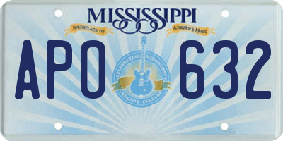 MS license plate APO632