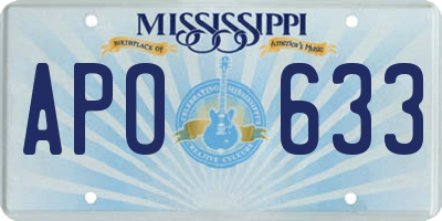 MS license plate APO633