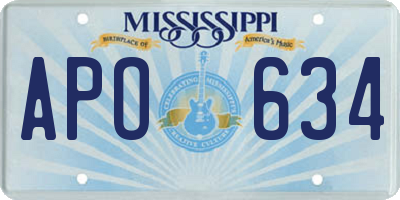 MS license plate APO634