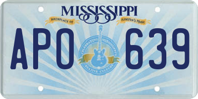 MS license plate APO639
