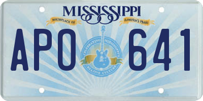 MS license plate APO641