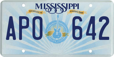 MS license plate APO642