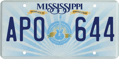 MS license plate APO644