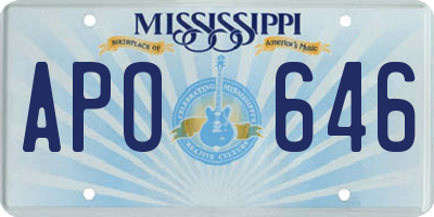 MS license plate APO646