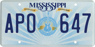 MS license plate APO647