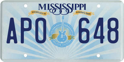 MS license plate APO648