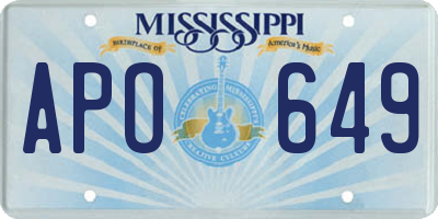 MS license plate APO649