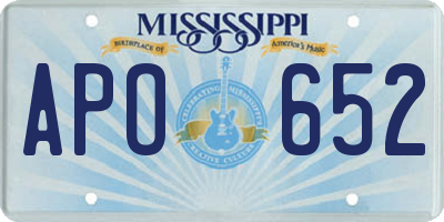 MS license plate APO652