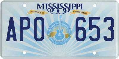 MS license plate APO653