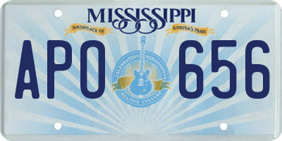 MS license plate APO656