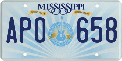 MS license plate APO658