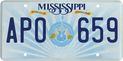 MS license plate APO659