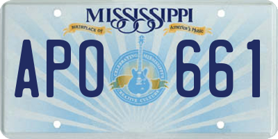 MS license plate APO661