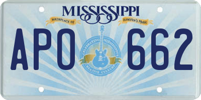 MS license plate APO662