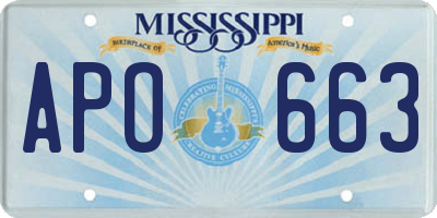 MS license plate APO663