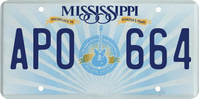 MS license plate APO664