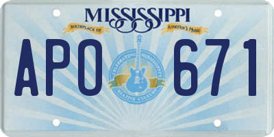 MS license plate APO671