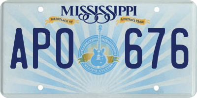 MS license plate APO676