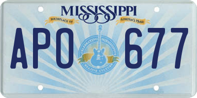 MS license plate APO677