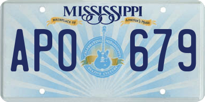MS license plate APO679